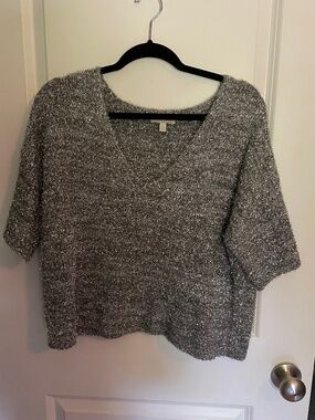 Metallic silver top